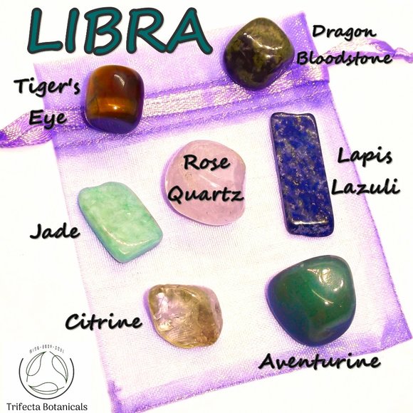 ♎ LIBRA Zodiac Gift Set ♎ Roller Bottle + Pocket Crystals + Loose Incense Blend - Picture 2 of 6